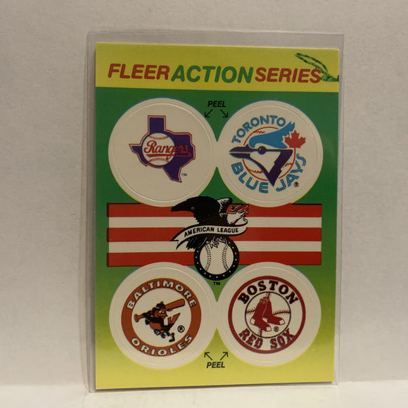 Team Quiz 1 American League 1990 Fleer Action Series Baseball Card IV