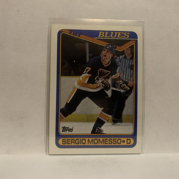 #244 Sergio Momesso St Louis Blues 1990-91 Topps Hockey Card JZ