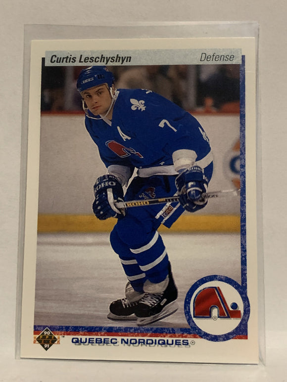 #295 Curtis Leschyshyn Quebec Nordiques 1990-91 Upper Deck Hockey Card  NHL