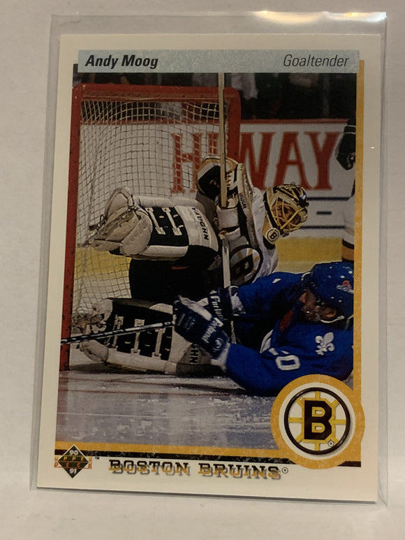 #232 Andy Moog Boston Bruins 1990-91 Upper Deck Hockey Card  NHL