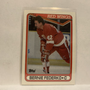 #191 Bernie Federko Detroit Red Wings 1990-91 Topps Hockey Card JZ