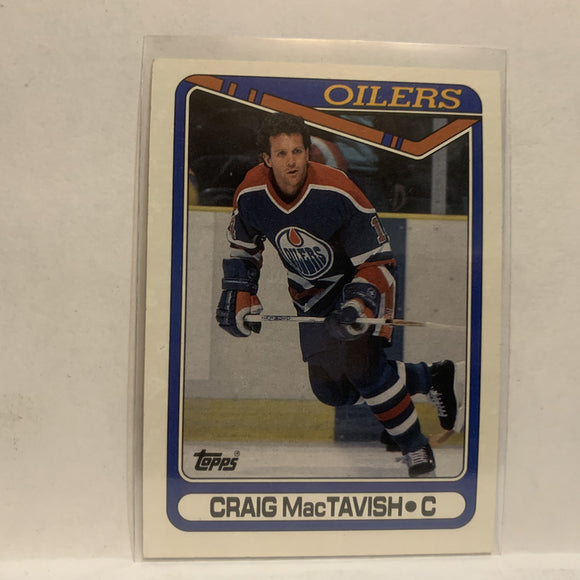 #189 Craig Mactavish Edmonton Oilers 1990-91 Topps Hockey Card JZ