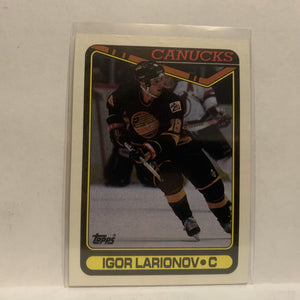 #359 Igor Larionov Vancouver Canucks 1990-91 Topps Hockey Card JZ