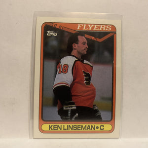 #345 Ken Linseman Philadelphia Flyers 1990-91 Topps Hockey Card JZ