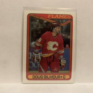 #136 Doug Gilmour Calgary Flames 1990-91 Topps Hockey Card JZ1