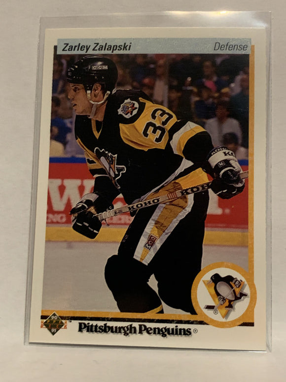 #33 Zarley Zalapski Pittsburgh Penguins 1990-91 Upper Deck Hockey Card  NHL