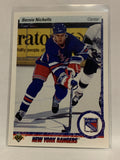 #34 Bernie Nicholls New York Rangers 1990-91 Upper Deck Hockey Card  NHL