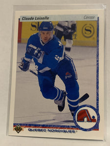 #338 Claude Loiselle Quebec Nordiques 1990-91 Upper Deck Hockey Card  NHL