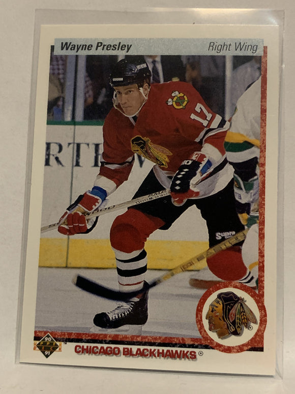 #339 Wayne Presley Chicago Blackhawks 1990-91 Upper Deck Hockey Card  NHL