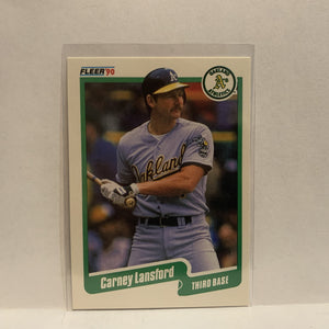 #14 Carney Lansford Oakland Athletics 1990 Fleer Baseball Card IZ