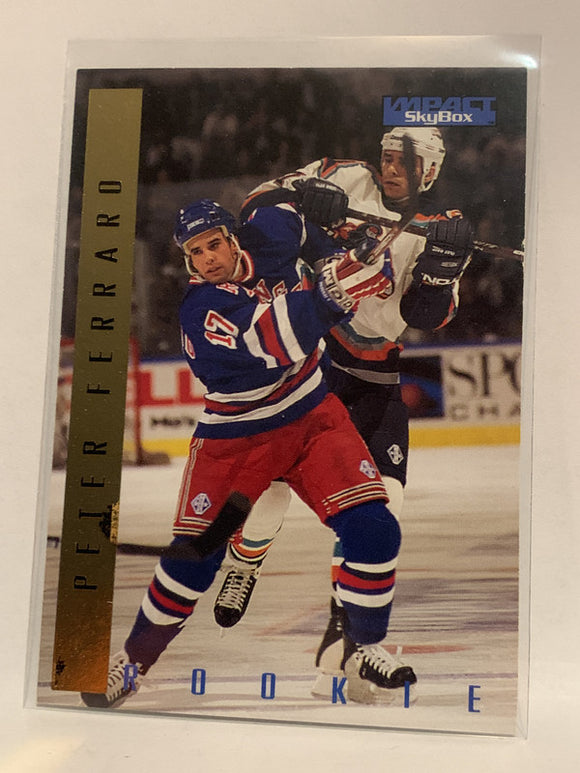 #211 Peter Ferraro Rookie New York Rangers 1990-91 Upper Deck Hockey Card  NHL