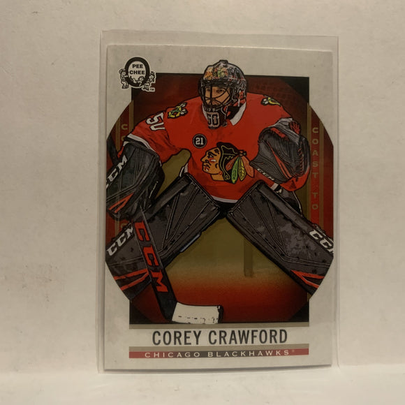 #100 Corey Crawford Chicago Blackhawks2018-19 OPC Coast to Coast Hockey Card KA