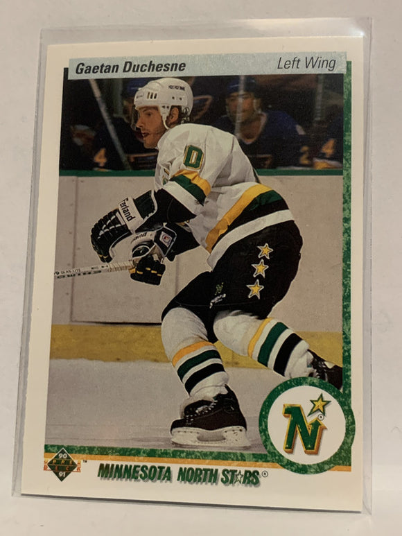 #108 Gaetoan Duchesne Minnesota North Stars 1990-91 Upper Deck Hockey Card  NHL