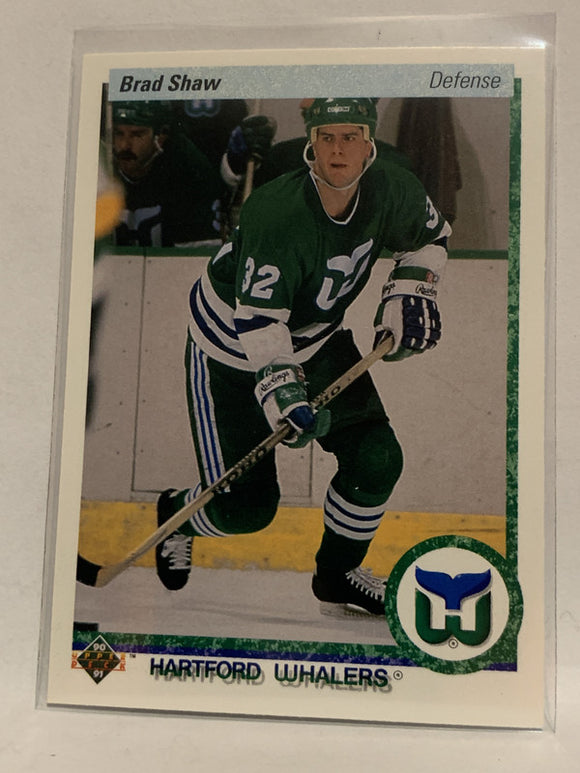 #90 Brad Shaw Hartford Whalers 1990-91 Upper Deck Hockey Card  NHL