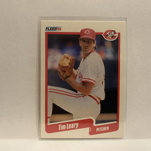 #424 Tim Leary Cincinnati Reds 1990 Fleer Baseball Card IZ