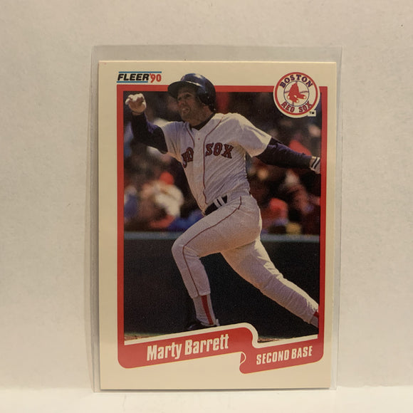 #266 Marty Barrett Boston Red Sox 1990 Fleer Baseball Card IZ