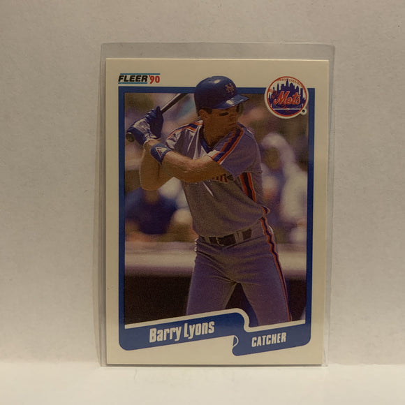 #209 Barry Lyons New York Mets 1990 Fleer Baseball Card IZ