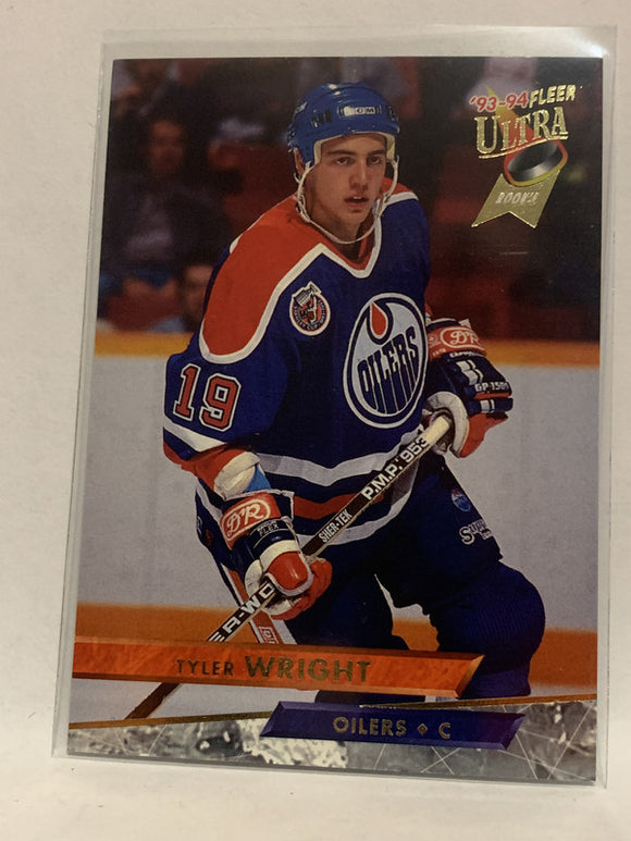 #240 Tyler Wright Rookie Edmonton Oilers 1993-94 Fleer Ultra Hockey Card  NHL