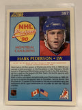 #387 Mark Pederson Montreal Canadiens 1990-91 Score Hockey Card  NHL