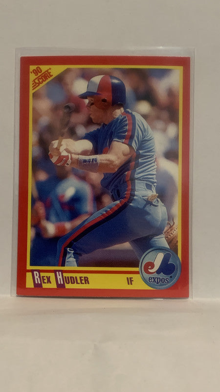 #287 Rex Hudler Montreal Expos 1990 Score Baseball Card