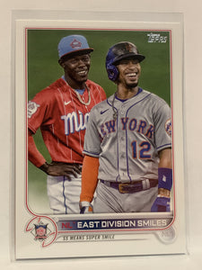 #98 East Division Smiles 2022 Topps Series One Baseball Card MLB