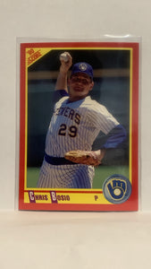 #283 Chris Bosio Milwaukee Brewers 1990 Score Baseball Card