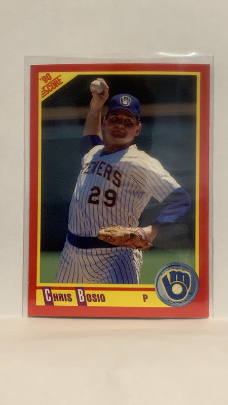 #283 Chris Bosio Milwaukee Brewers 1990 Score Baseball Card