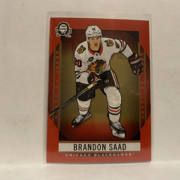 #36 Brandon Saad Red Chicago Blackhawks2018-19 OPC Coast to Coast Hockey Card KD