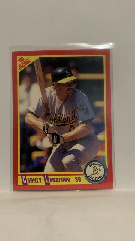 #296 Carney Lansford Oakland Athletics 1990 Score Baseball Card