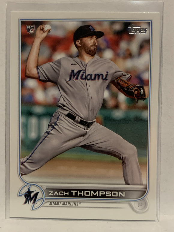 #227 Zach Thompson Rookie Miami Marlins 2022 Topps Series One Baseball Card MLB