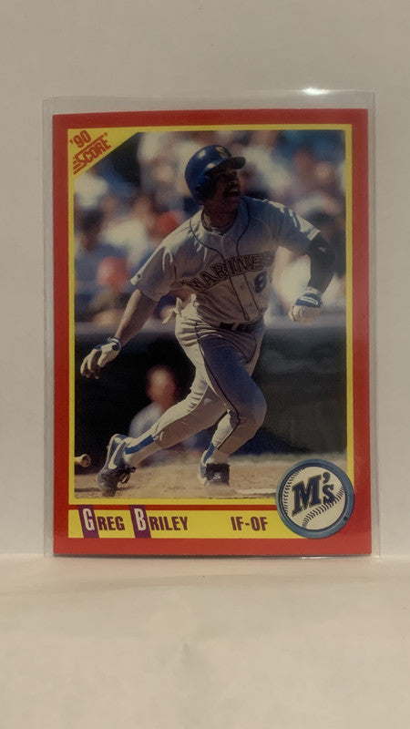 #303 Greg Brily Seattle Mariners 1990 Score Baseball Card