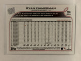 #296 Ryan Zimmerman Washington Nationals 2022 Topps Series One Baseball Card MLB