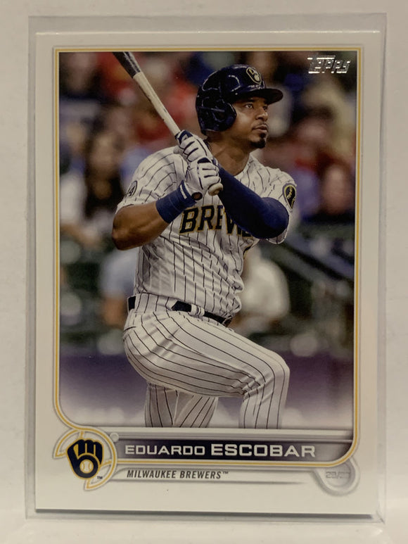 #207 Eduardo Escobar Milwaukee Brewers 2022 Topps Series One Baseball Card MLB