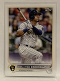 #207 Eduardo Escobar Milwaukee Brewers 2022 Topps Series One Baseball Card MLB