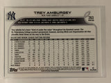 #263 Trey Amburgey Rookie New York Yankees 2022 Topps Series One Baseball Card MLB