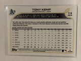 #114 Tony Kemp Oakland Athletics 2022 Topps Series One Baseball Card MLB