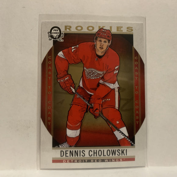#178 Dennis Cholowski Rookie Detroit Red Wings2018-19 OPC Coast to Coast Hockey Card KJ