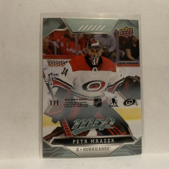 #171 Petr Mrazek Puzzle Carolina Hurricanes 2019-20 Upper Deck MVP Hockey Card KK