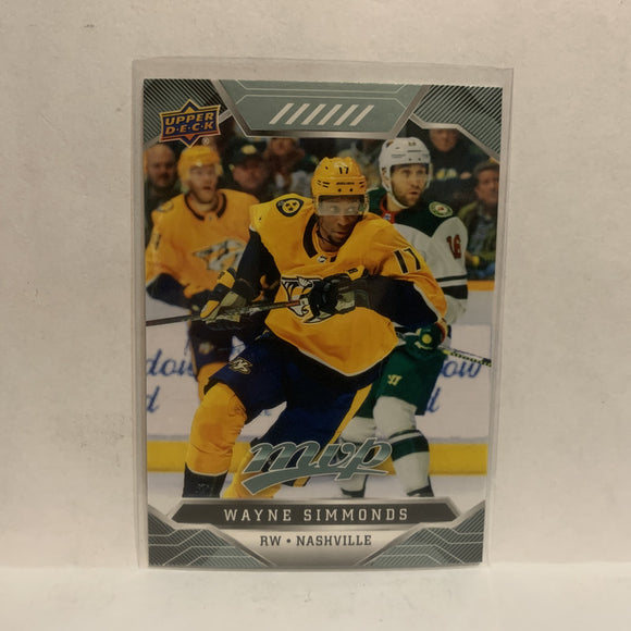 #177 Wayne Simmonds Nashville Predators 2019-20 Upper Deck MVP Hockey Card KM