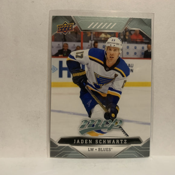 #187 Jaden Schwartz St Louis Blues 2019-20 Upper Deck MVP Hockey Card KN