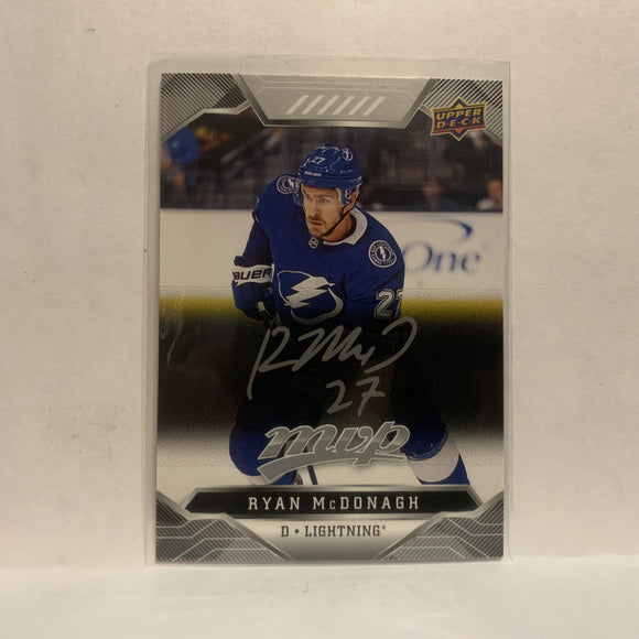 #29 Ryan Mcdonagh Tampa Bay Lightning Silver Script 2019-20 Upper Deck MVP Hockey Card KO