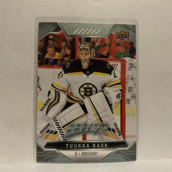 #28 Tuukka Rask Boston Bruins 2019-20 Upper Deck MVP Hockey Card KO