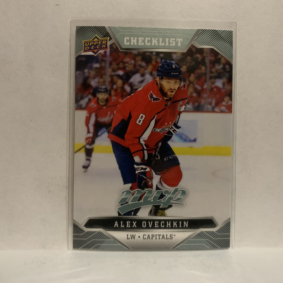 #100 Alex Ovechkin Checklist Washington Capitals 2019-20 Upper Deck MVP Hockey Card KP