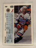 #540 Rick Bennett   New York Rangers 1990-91 Upper Deck Hockey Card  NHL