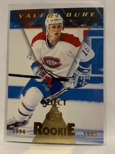 #187 Valeri Bure Rookie Montreal Canadiens 1994-95 Select Hockey Card  NHL