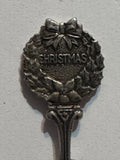 Christmas Wreath Little Drummer Boy Gazelle Silverplated Holidays Souvenir Spoon