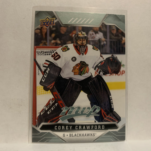 #110 Corey Crawford Chicago Blackhawks 2019-20 Upper Deck MVP Hockey Card KT