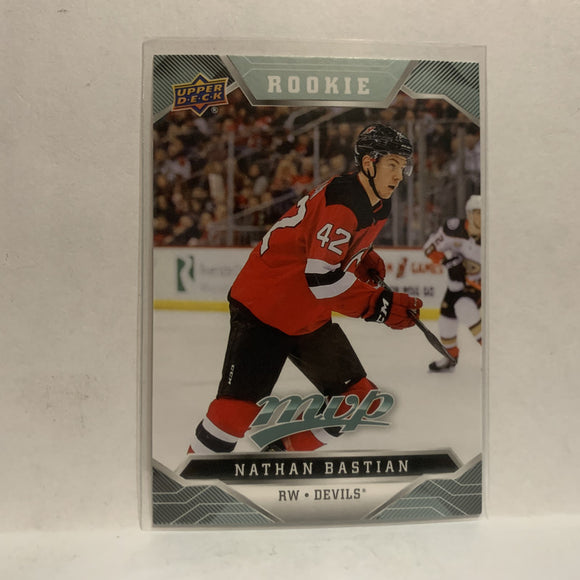 #238 Nathan Bastian Rookie New Jersey Devils 2019-20 Upper Deck MVP Hockey Card KT