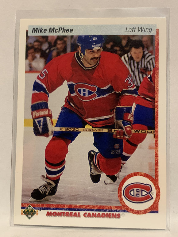 #384 Mike McPhee Montreal Canadiens 1990-91 Upper Deck Hockey Card NHL