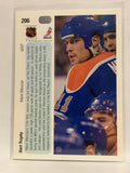 #206 Mark Messier Hart Trophy Edmonton Oilers 1990-91 Upper Deck Hockey Card NHL